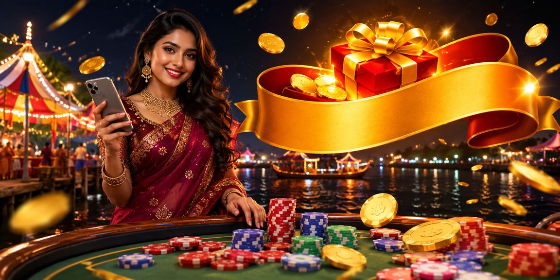 A woman in a saree from Barisal using mk3 casino promotions on her mobile