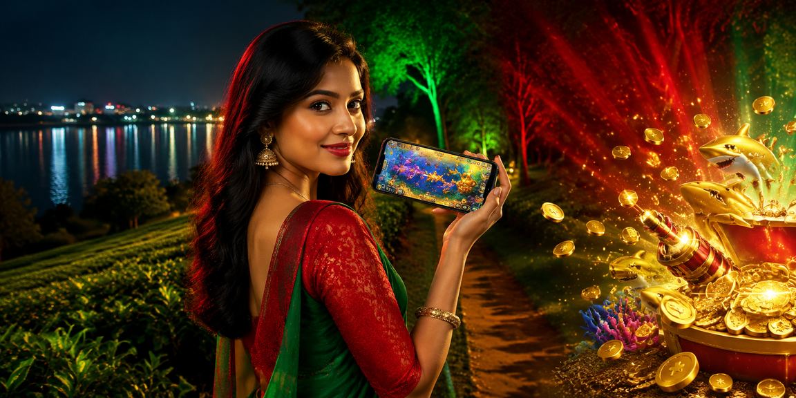 Enjoying mk3 VIP Fishing Game in Chittagong with a red and green theme