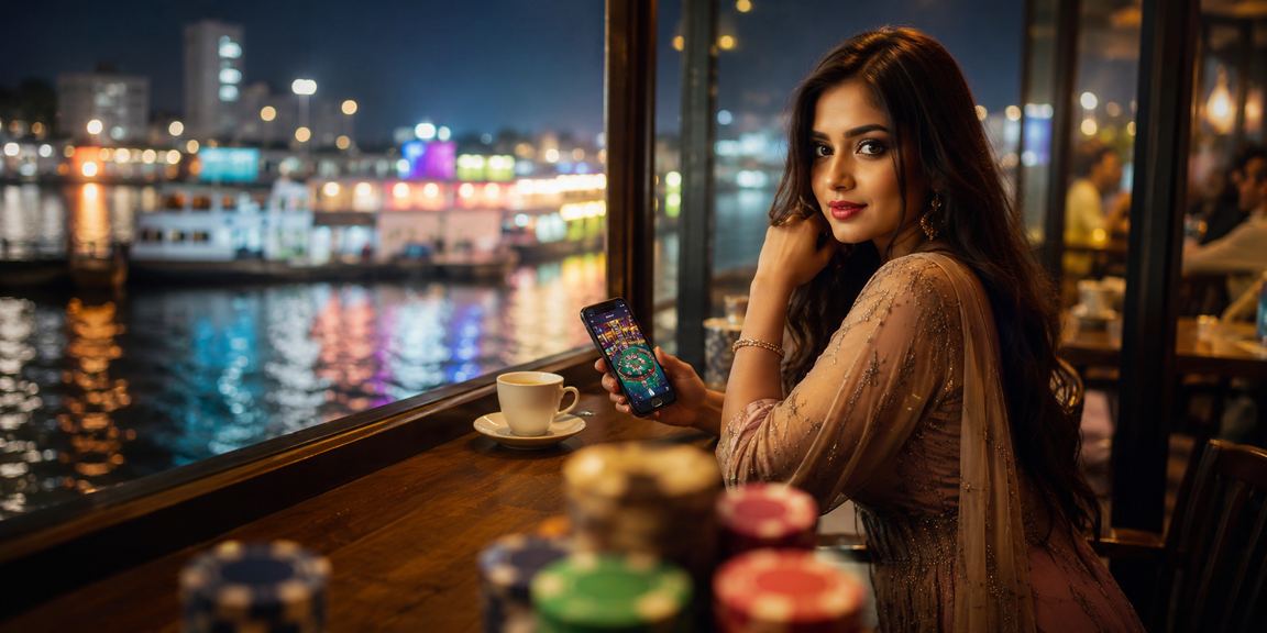 Bangladeshi model accessing mk3 VIP casino on mobile in Narayanganj